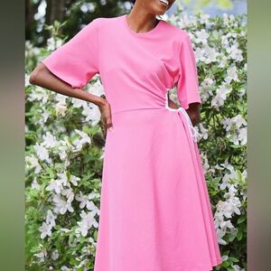 See by Chloe Pink Cut Out Dress Midi‎ Tie
